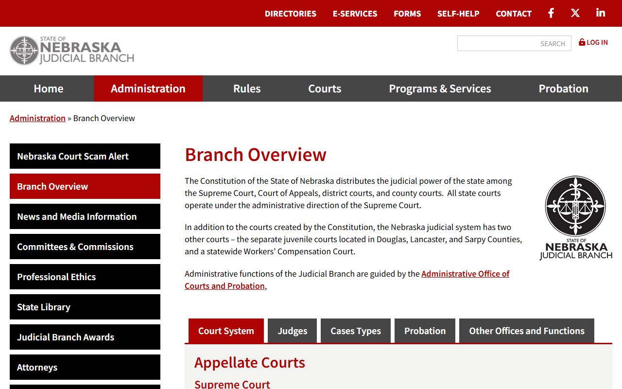 Lancaster County judicial branch overview for court dockets