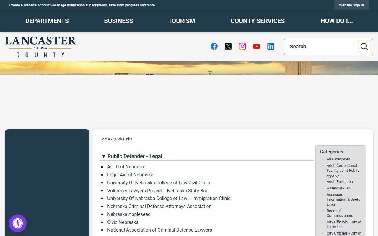 Lancaster County Public Defender legal quick links for arrest record help